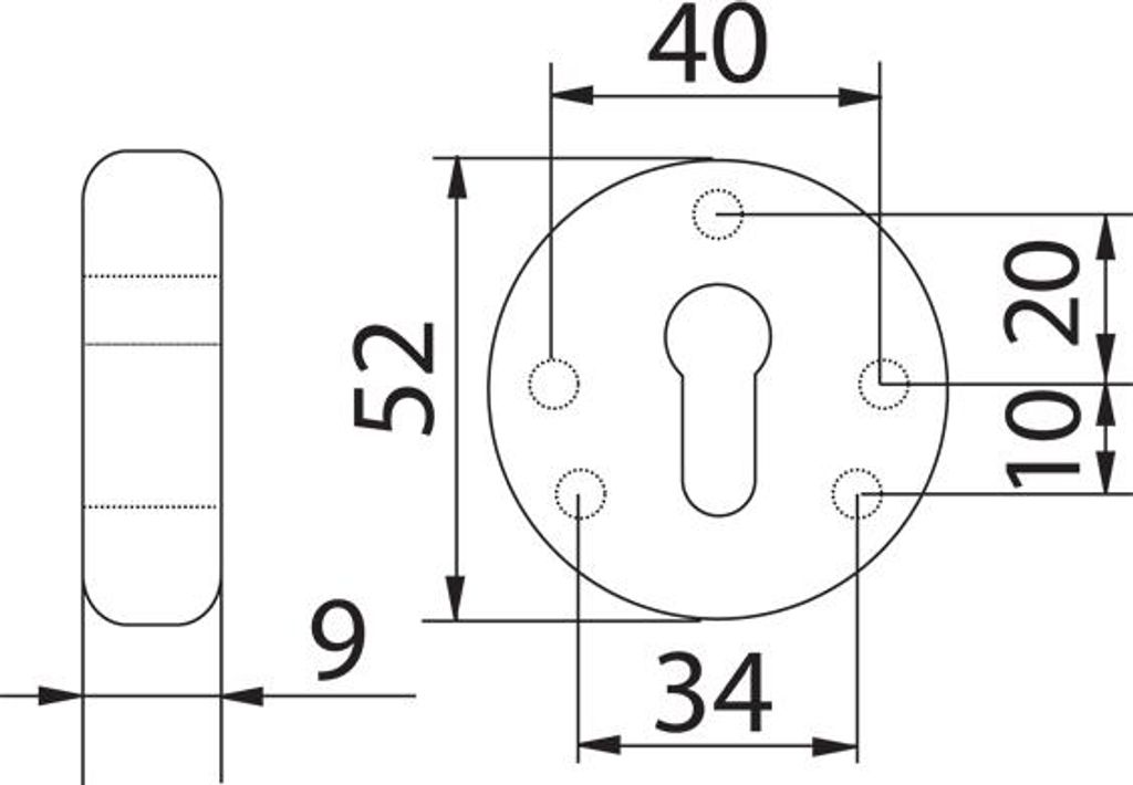 Schaffner LINE Türdrückerplatte, LUCY, schwarz, für Einsatz