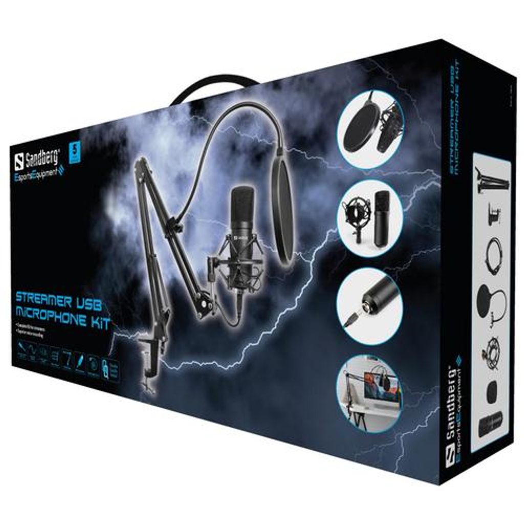 Sandberg Streamer USB Microphone Kit, 126-07