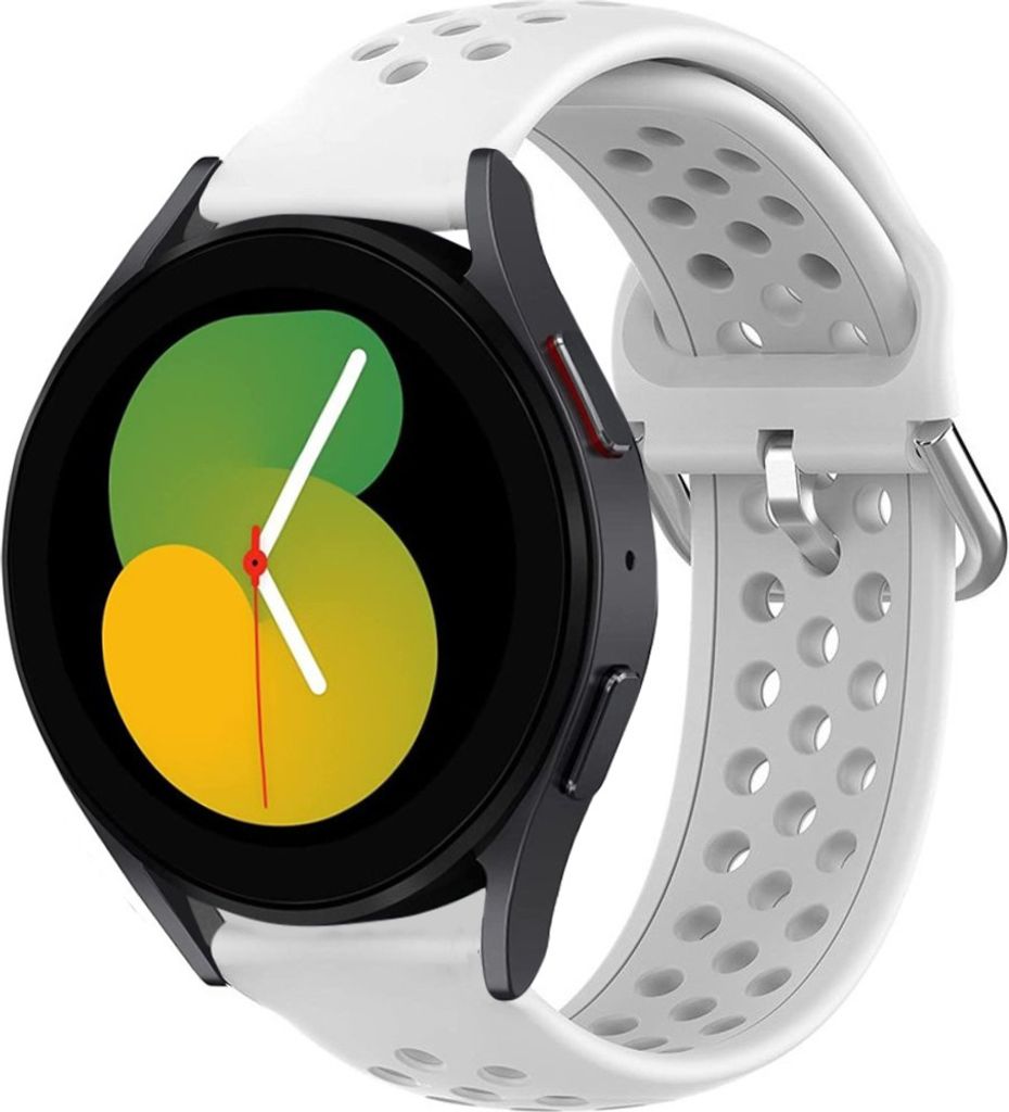 Strap-it Samsung Galaxy Watch 5 - 40mm Silikonarmband mit Löchern (Weiß)