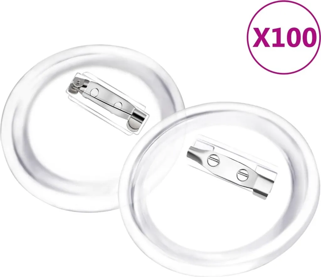 Bottoni Trasparenti 44mm con Perno 100pz - Kit Professionale Acrilico