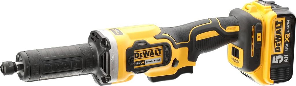 DeWalt Akku-Geradschleifer DCG426P2-QW 18 Volt bürstenlos - Set inkl. System-Schnellladegerät, 2x 5 Ah Li-Ion Akkus, T STAK-Box II