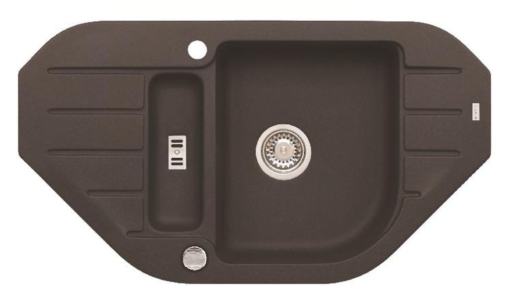 Alveus Niagara - Granit-Spüle 900x500 mm, mit Ablaufsystembedienung, chocolate 1107861