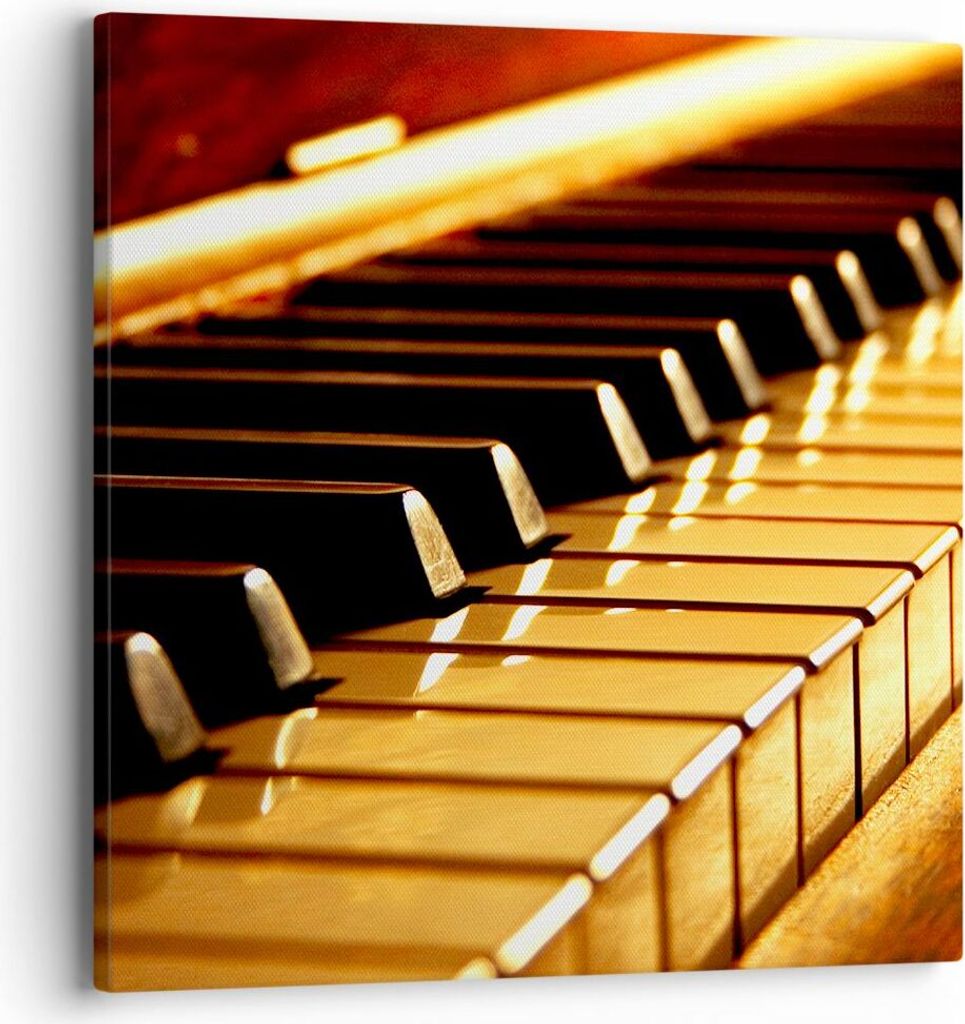 Bild auf Leinwand - Leinwandbild - Klavier Musik Konzert - 40x40cm - Wand Bild - Wanddeko - Leinwanddruck - Bilder - Kunstdruck - Wanddekoration - ...