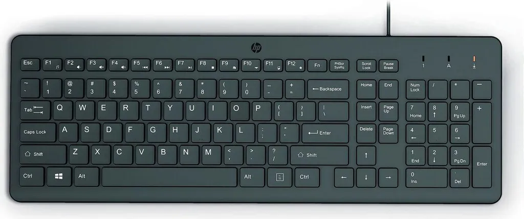 Clavier filaire HP 150 - Noir AZERTY avec connexion USB Plug and Play