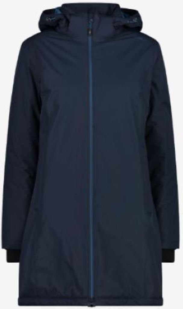 CMP WOMAN COAT ZIP HOOD Damen Ripstop-Mantel, Größe:44, Farbe:Black Blue