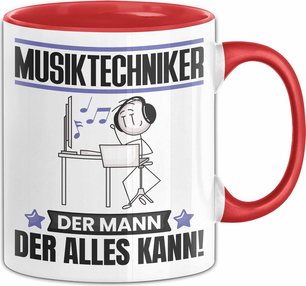 Musiktechniker Tasse Geschenk für Musiktechniker Der Mann Der Alles Kann Geschenkidee zum Geburtstag (Rot)