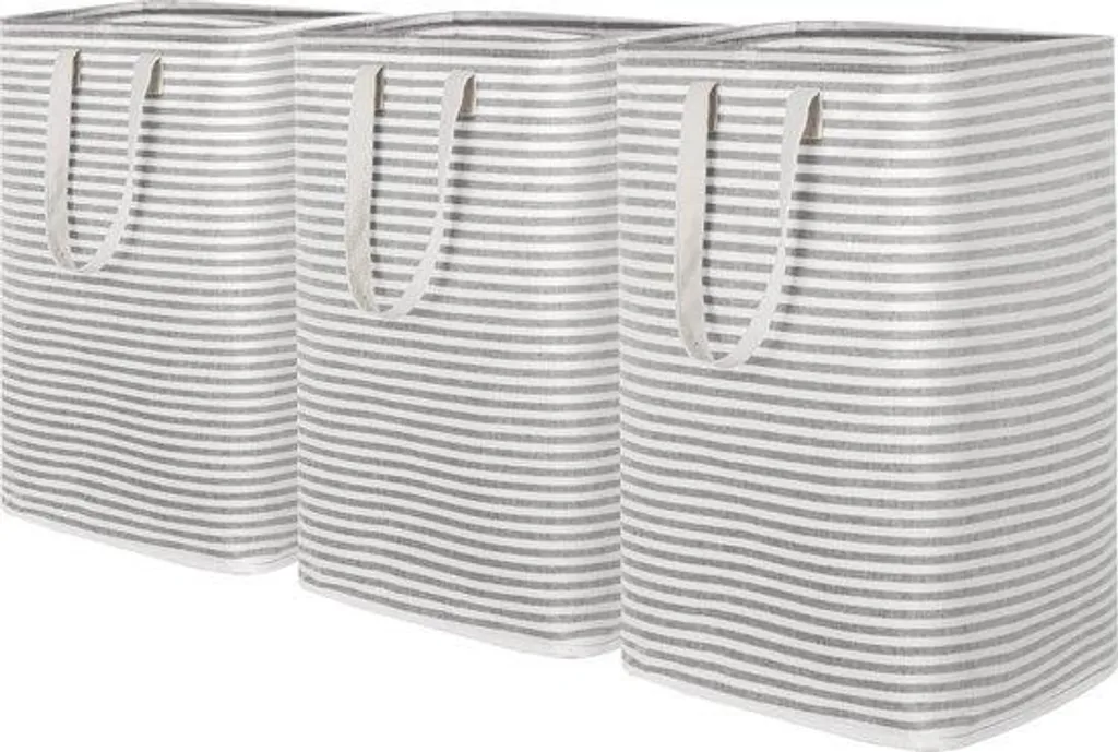 Panier à linge pliable gris lot de 3 fini l'encombrement en buanderie