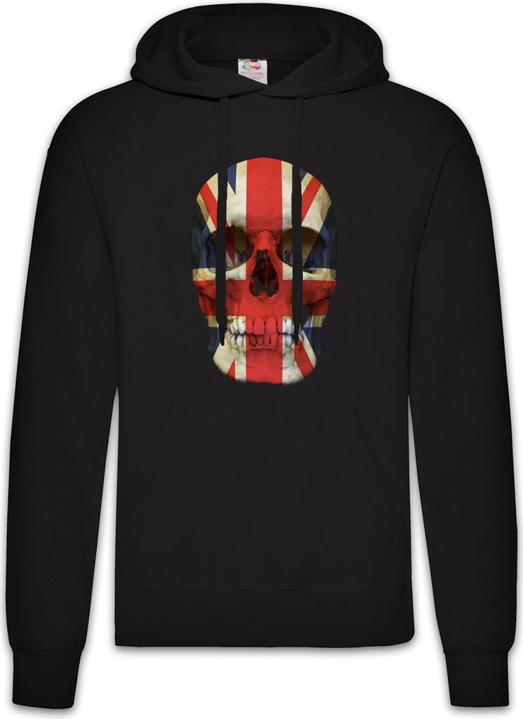 Urban Backwoods Union Jack UK Skull Flag, Herren Hoodie, Farbe: Schwarz, Größe: 2XL