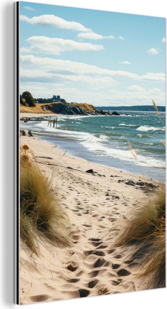 MuchoWow Wanddekoration Metall Metallbild Wandkunst 100x150 cm Strand - Dünen - Strandhafer - Meer - Sand MuchoWow Aluminium Gemälde - Bild