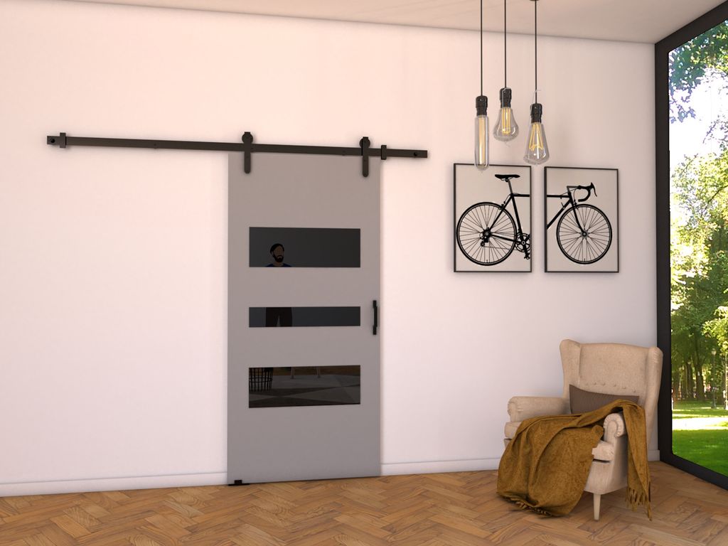 MINIO Schiebetüren LIFT C 76 cm Zimmertüren | Grau