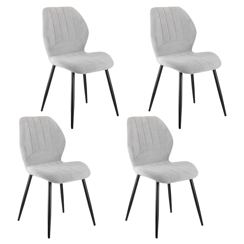 Chaises de Cuisine Modernes avec Pieds en Métal Lot de 4 Zimilo Grises