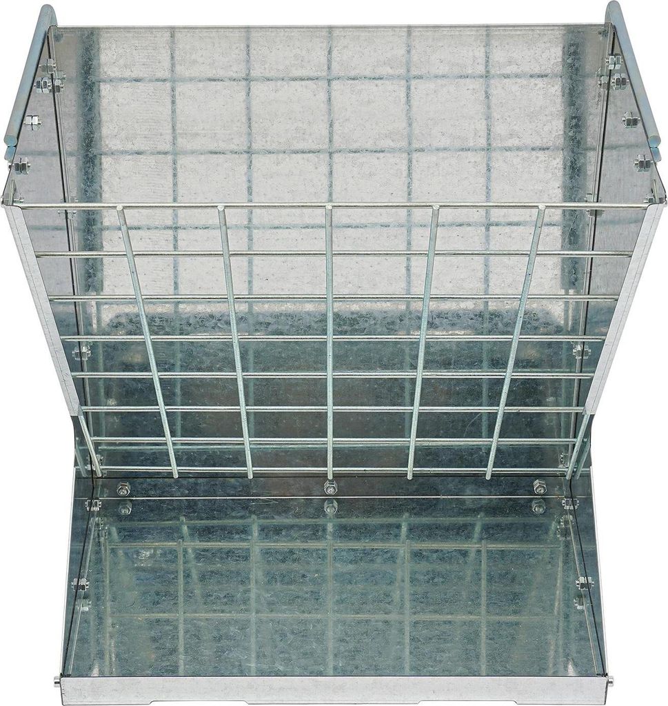 Heuraufe Futterraufe - Futtergitter für Nutztiere - Tragkraft 30 kg - Für Ziegen Pferde Schafe Kühe Kaninchen - Silber