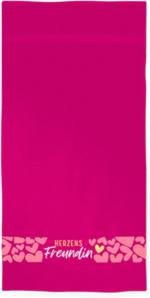 Badetuch Strandtuch "Herzensfreundin" 70x140 cm pink