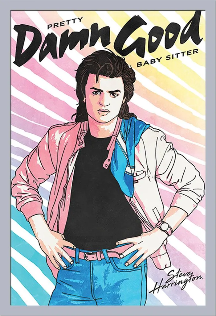 Poster Stranger Things avec cadre Shinsuke Maxi MDF Argenté et Vitre