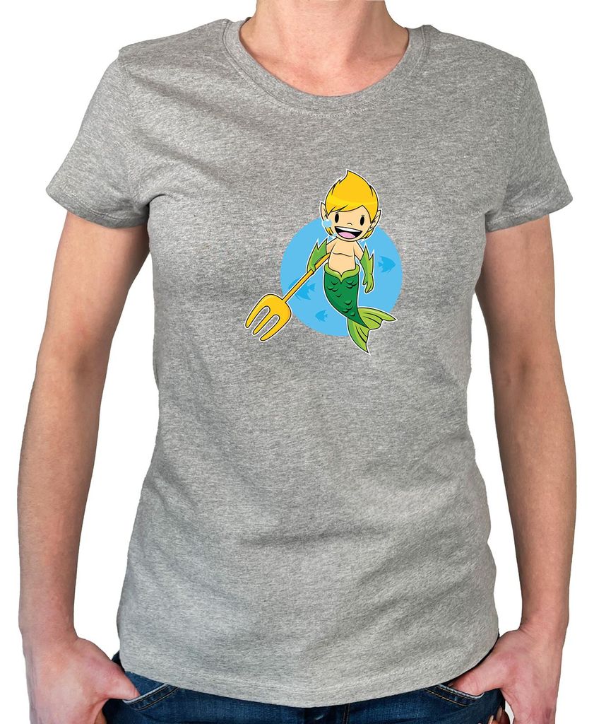 Huuraa Damen T-Shirt Wassermann Fabelwesen S Sport Grey Bio Baumwolle Fairtrade Damenshirt Geschenkidee
