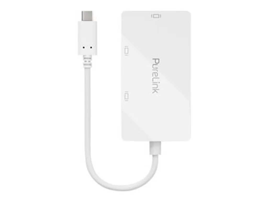 Adaptateur Multiport USB-C vers HDMI VGA et DVI Blanc Purelink IS240