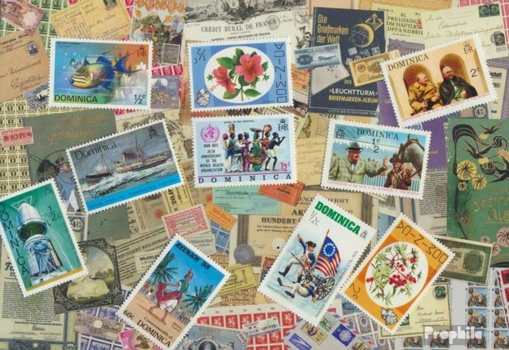 Briefmarken Dominica 10 verschiedene Marken