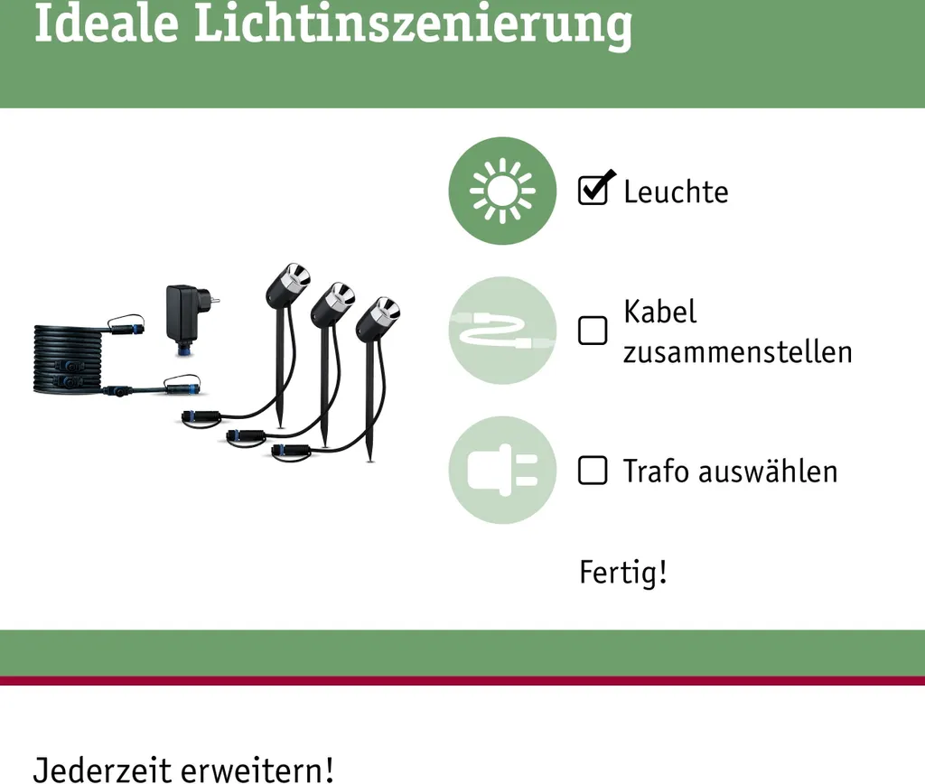 Paulmann Pike Set 3 Faretti LED Giardino - Offerta Starter Kit - 5