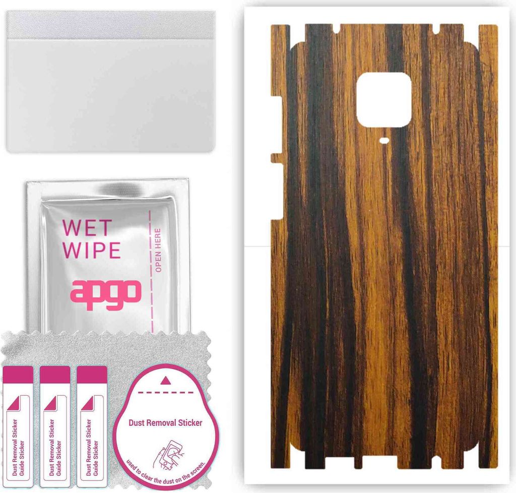 apgo Rückseite + Seiten Schutzfolie, Skin, kompatibel mit Xiaomi Redmi Note 9 Pro, Hinten Displayschutzfolie aus Vinylfolie, kratzfest, einfache M...