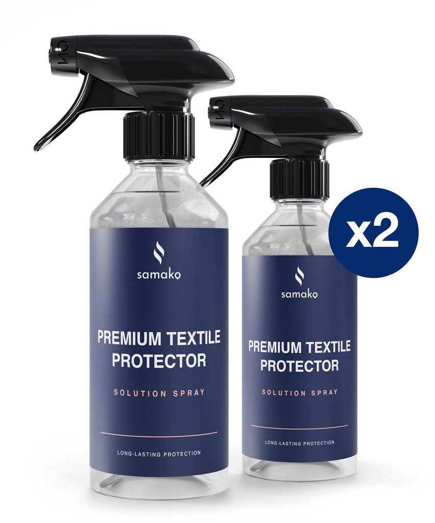 2x Samako Polsterschutz-Spray – Textilpflege & Fleckenschutz für Möbel – Imprägnierspray 500ml – Unsichtbarer Schutz für Stoff, Leder & A...