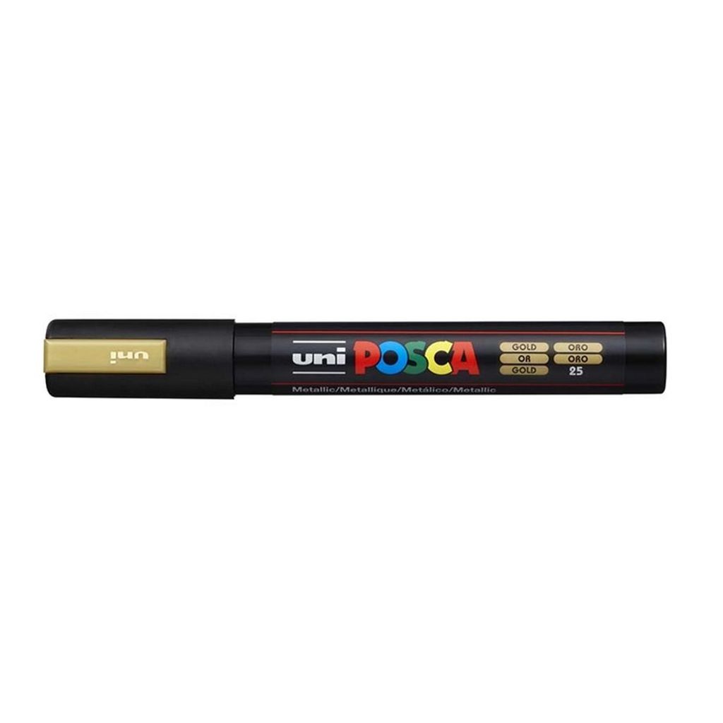 Uni-Ball uni POSCA PC-5M, Schwarz, Gold