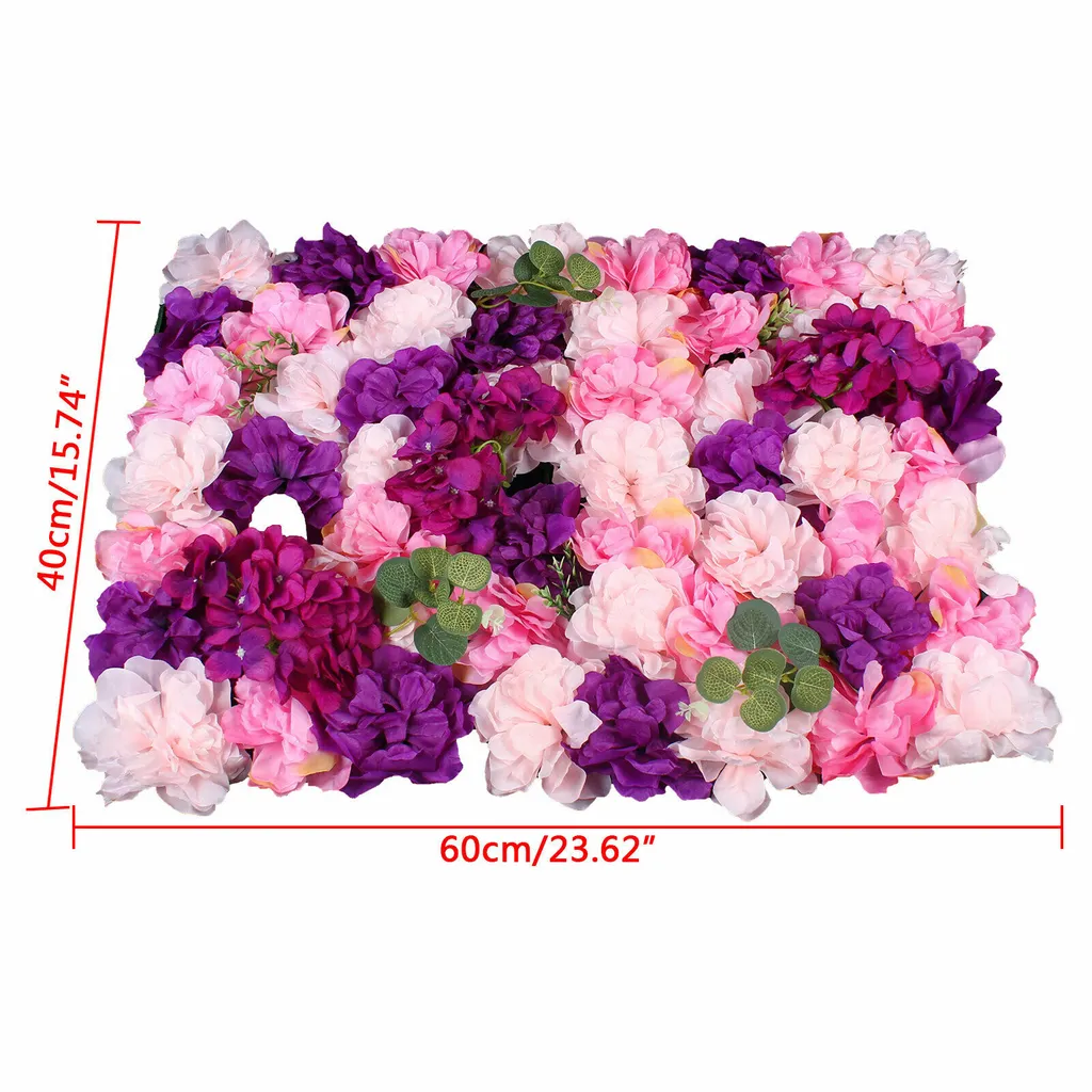 Mur de fleurs artificielles 6 pièces 60x40cm pour décoration mariage
