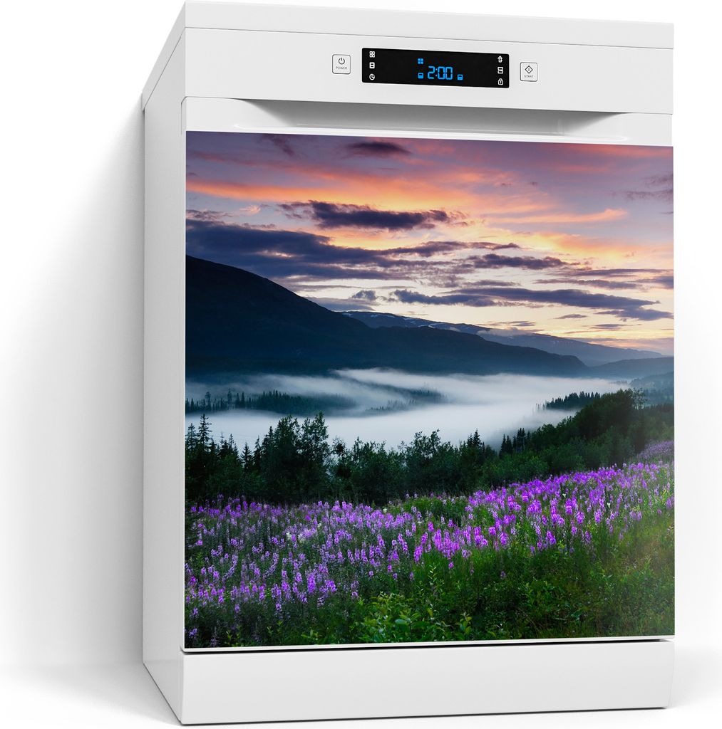 DEQORI Magnetmatte Spülmaschine beschreibbar 60x60 cm 'Nebelhauch am Morgen' Magnetfolie