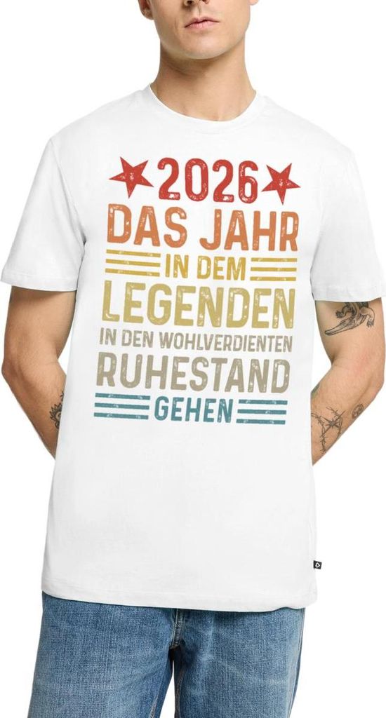 Spreadshirt 2026 Legende Ruhestand Rentner Pensionär Geschenk Männer Premium T-Shirt, S, Weiß