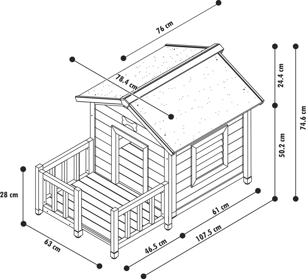 Niche pour chien isolée TALAMONE JAVA idéale pour hiver et été 115 cm
