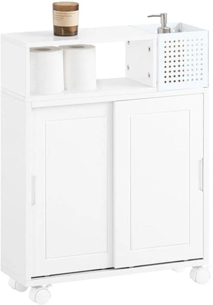 Colonne de rangement gain de place avec étagère réglable bois et métal