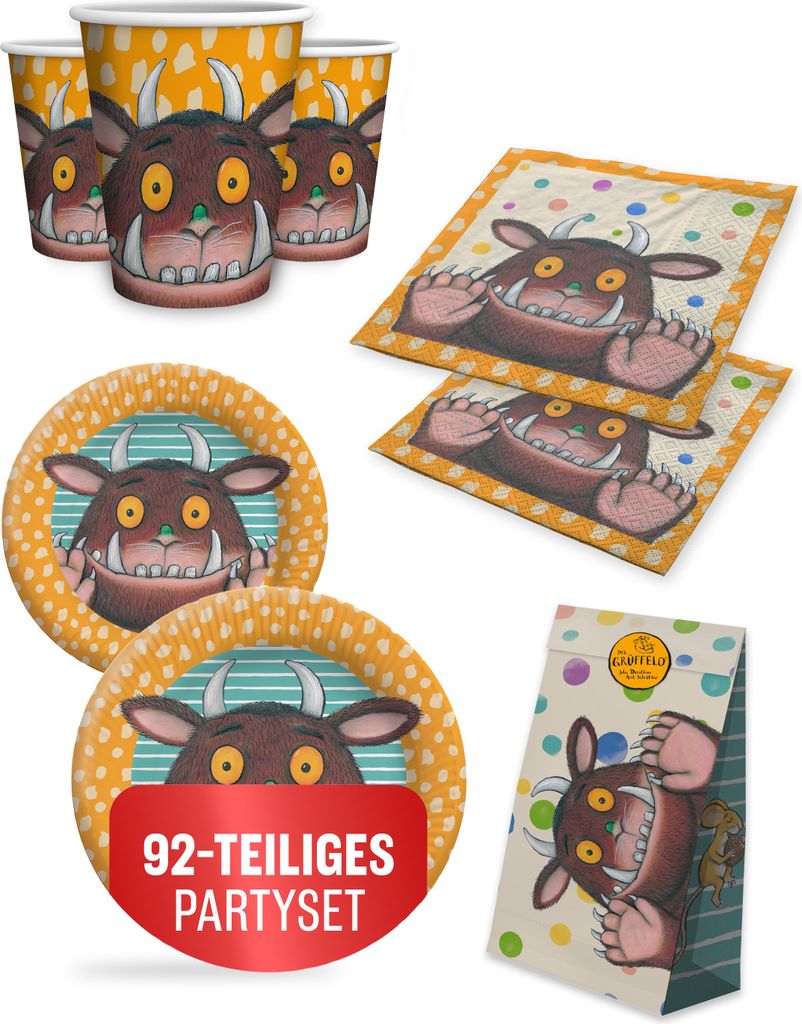 Grüffelo 92-tlg. Party Set – Geburtstag Deko mit Produktbild 