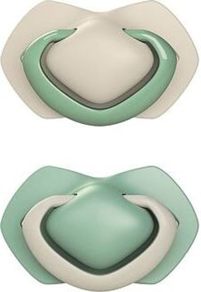 Canpolbabies Canpol Babys set von symmetrischen Silikon -Schnuller leichte Berhrung 18m+ rein Farbe Grn