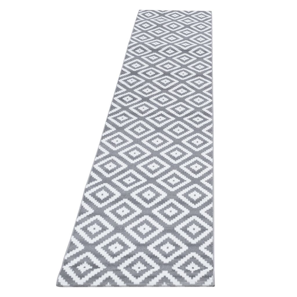 Plus Rhombus tappeto pelo corto runner 80x300cm grigio Immagine del prodotto 