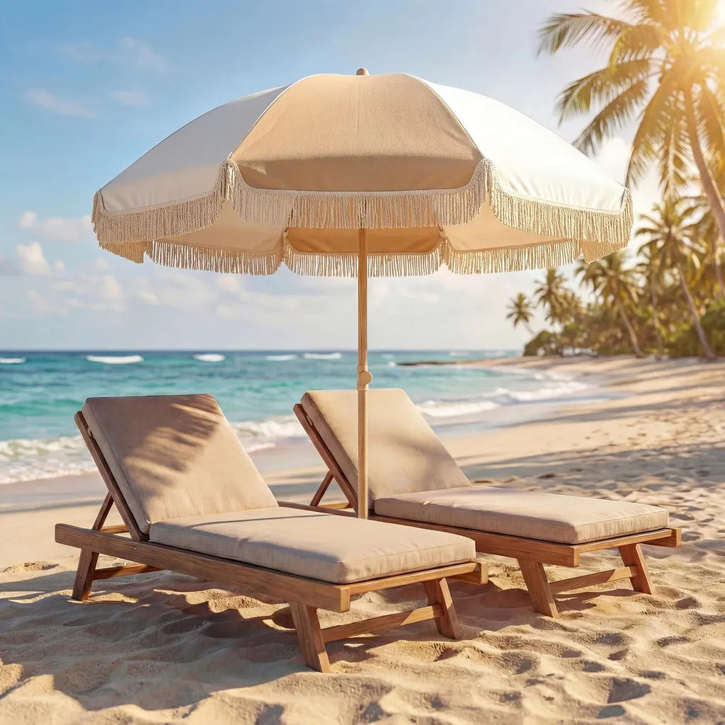 Parasol inclinable multicolore Ø 175 cm avec mât télescopique solide