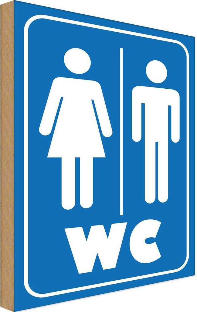 vianmo Holzschild 30x20 cm Piktogramm Toilette Warnschild Hinweisschild