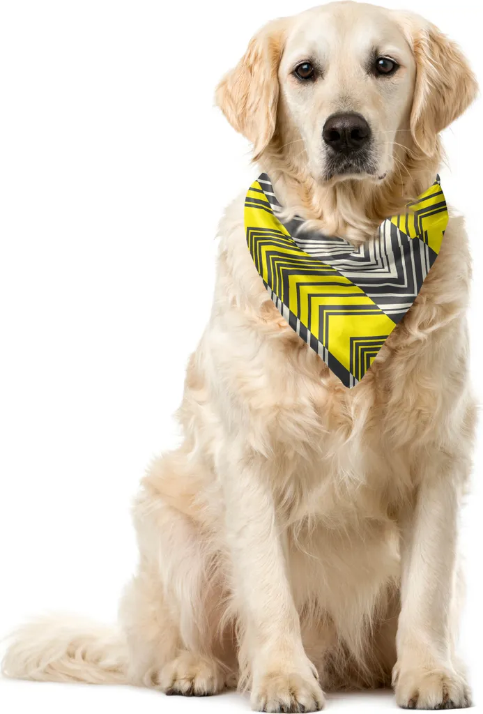Bandana Cani ABAKUHAUS Gialla e Grigia Zig-Zag | Trend Pet Fashion 2026