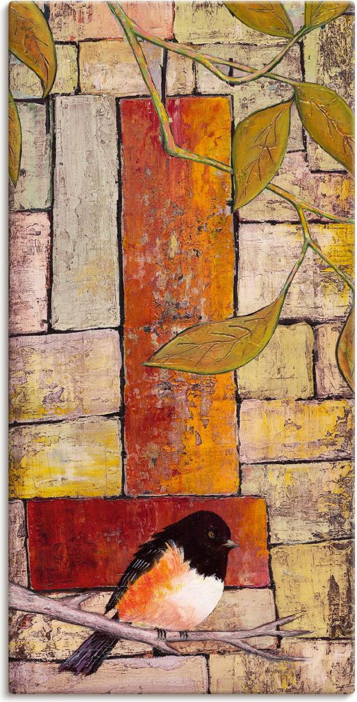 ARTland Leinwandbild Vogel auf einem Ast I Größe: 20x40 cm