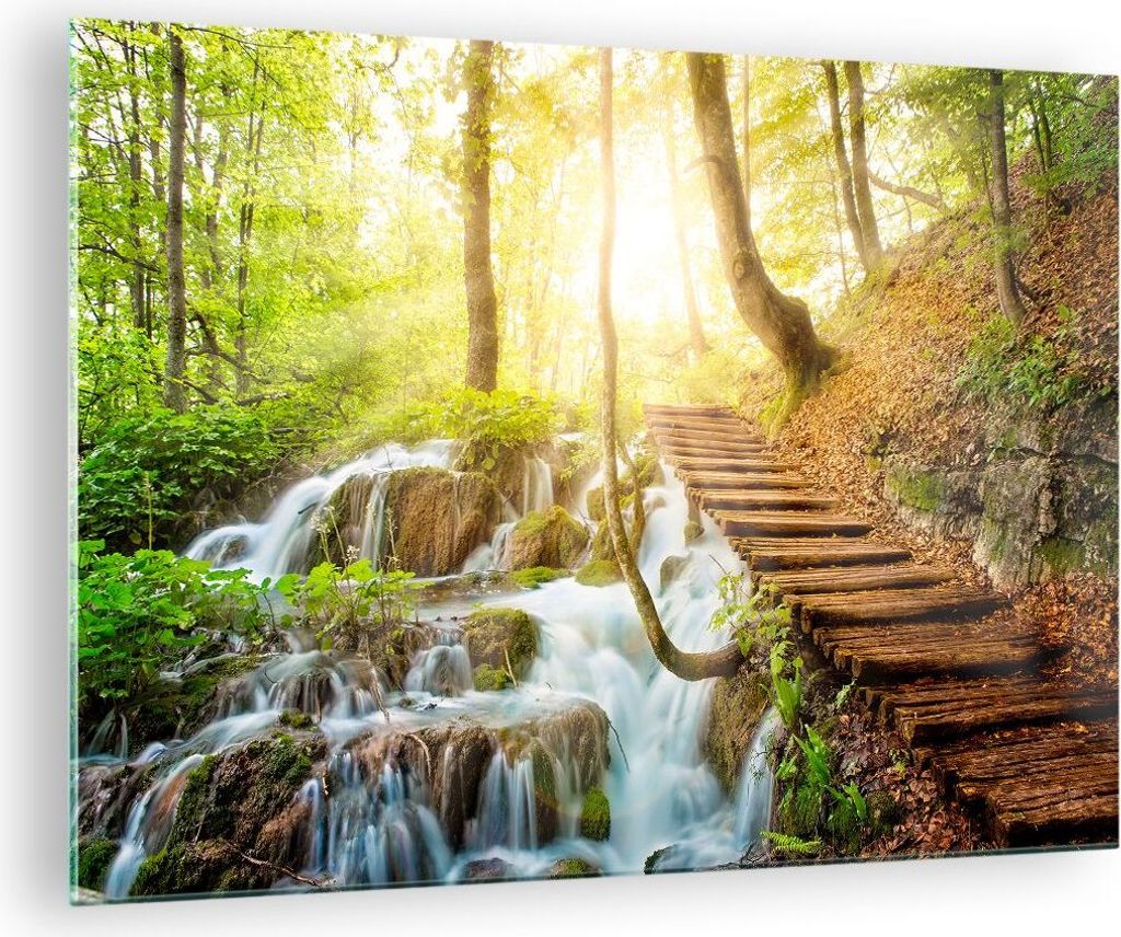Bilder auf glas - Park Wasserfall Wasser - 70x50cm - Produktbild 