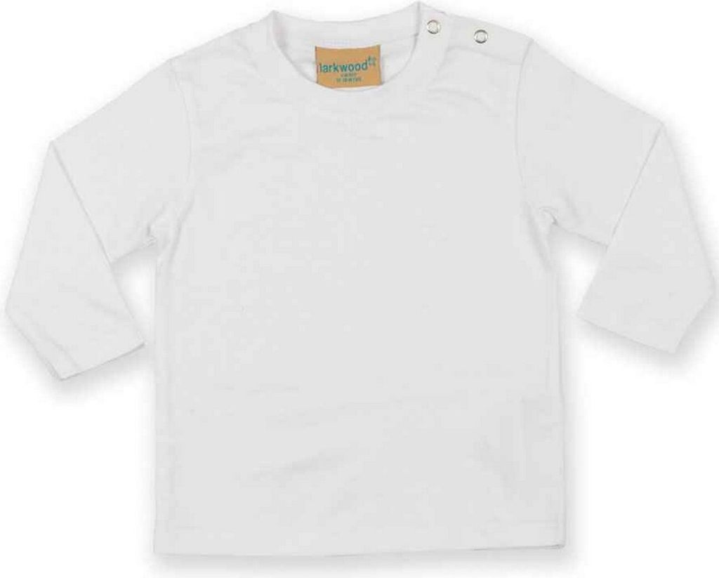 Larkwood - T-Shirt für Baby Langärmlig PC4781 (68) (Weiß)