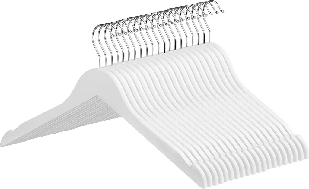 Cintres robustes blancs pack de 20 pièces contre le désordre placard