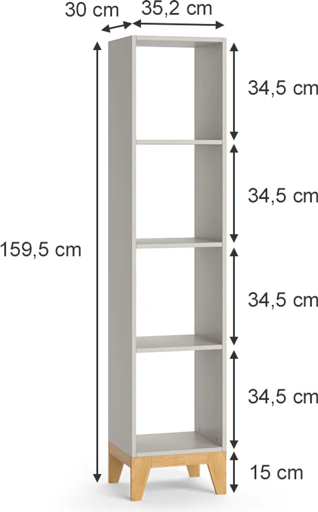 Bibliothèque pour enfant Malia Vitalispa en bois et cachemire 160cm - 3