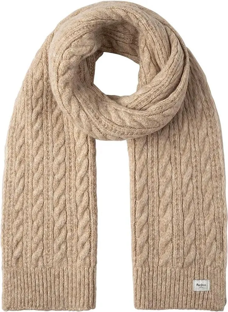 Écharpe Marron Femme Pepe Jeans Fiona - Accessoire d'Hiver en Maille Douce