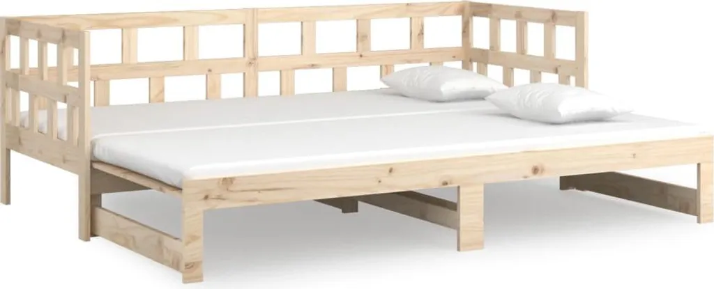 Lit gigogne extensible 80x200 cm en pin massif pour chambre ou salon