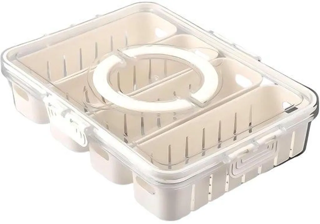 Organisateur réfrigérateur transparent avec 4 plateaux pour pique-nique