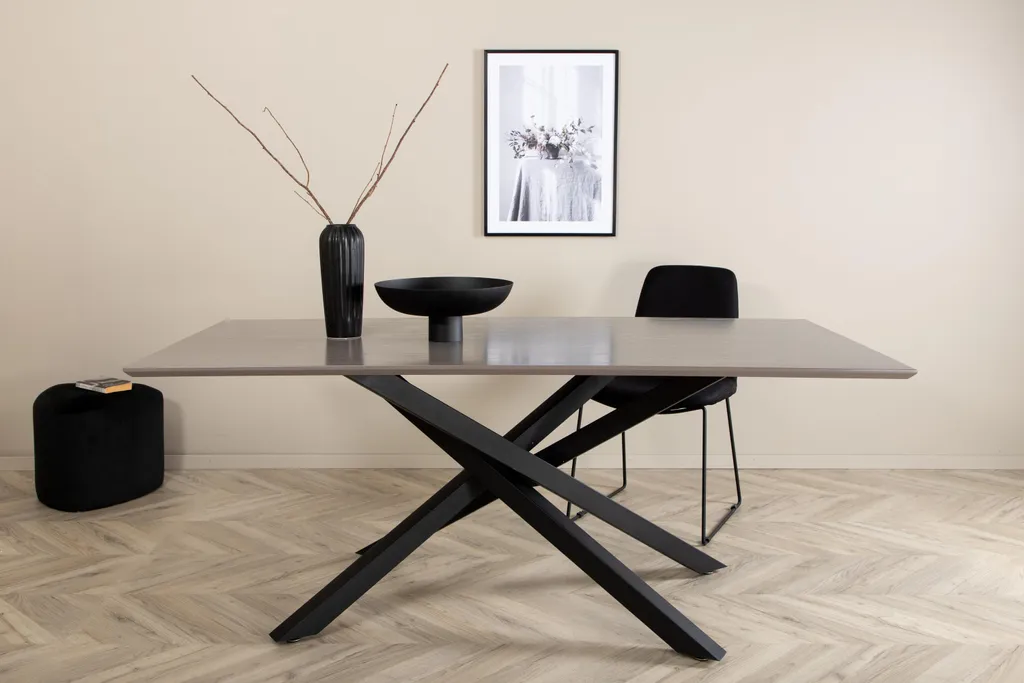 Table de repas 90x180cm grise Pippi idéale pour vos réceptions