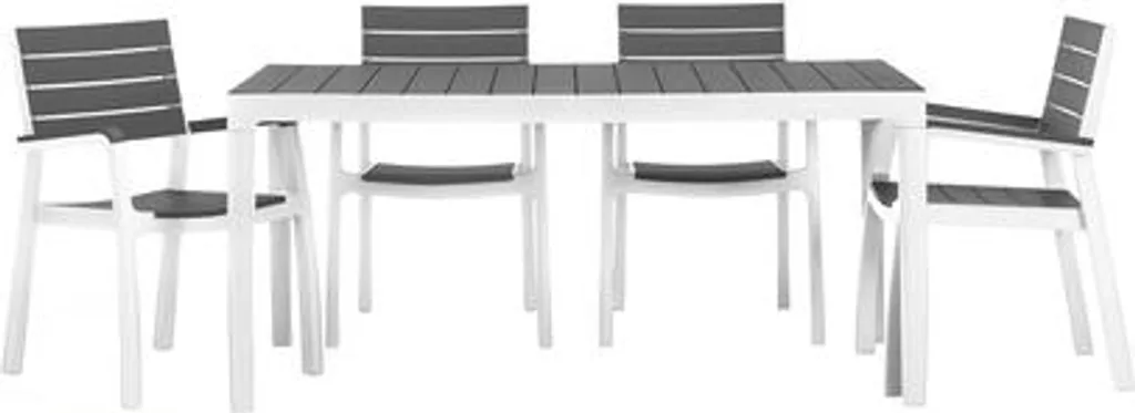 Table de jardin Keter Harmony blanc et gris clair KT-610025 robuste - 5