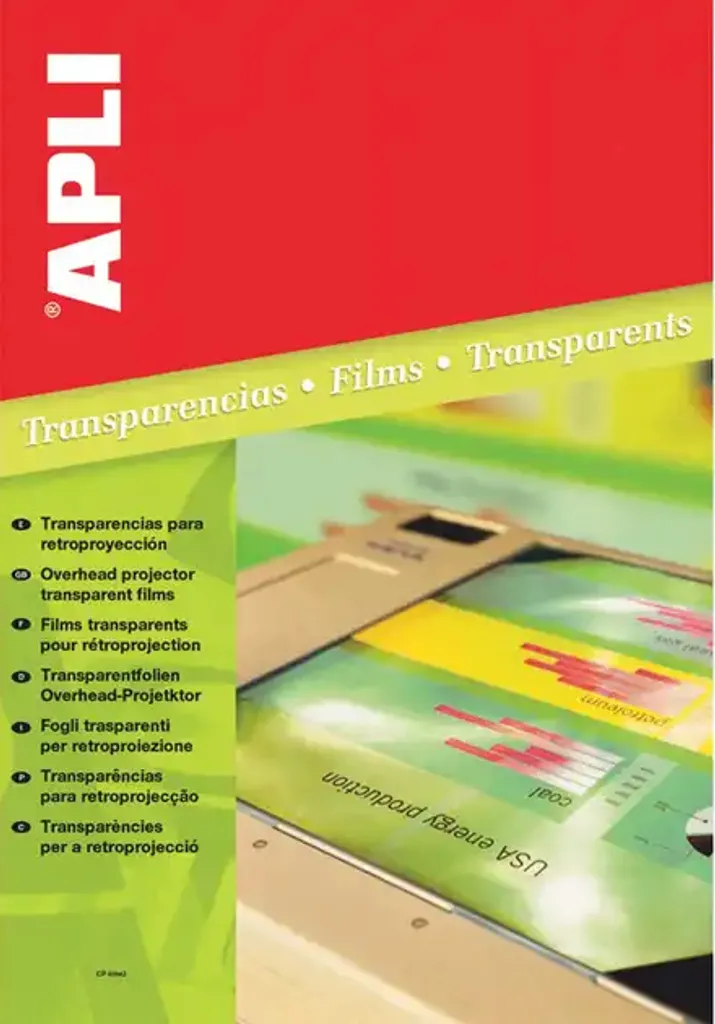 Films Apli A4 transparents 100 microns sans bande de copie x100 feuilles