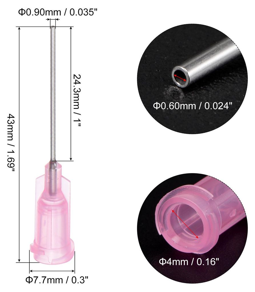 40 Stš¹ck 20G 24,3mm Lange Stumpfe Spritzen Dosiernadel, Stumpfer Dosierspitze mit Luer-Lock fš¹r Flš¹ssigklebepistole Nachfš¹llen Liquid, ...