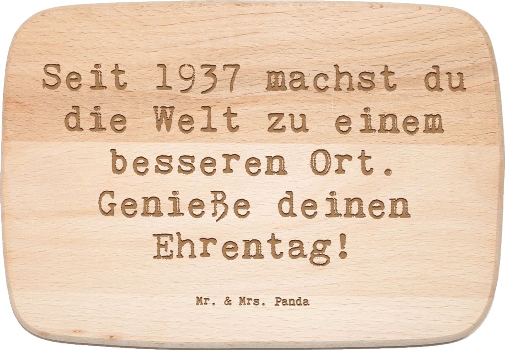 Mr. & Mrs. Panda Schneidebrett Holz Spruch 1937 Geburtstag - Transparent - Geschenk, Küchenbrett, Erinnerungen, Holzbrett, Geburtstagsgeschenk, sc...