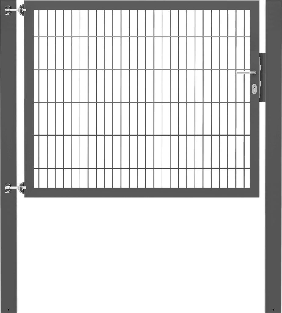 Alberts Einzeltor Flexo Plus mit Zubehör, zum Einbetonieren, anthrazit, Breite 100 cm, Höhe 80 cm, Pfostenstärke 80 x 80 mm